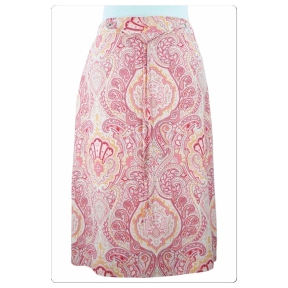 BANANA Republic Victorian print silk skirt size 0 - Picture 1 of 3